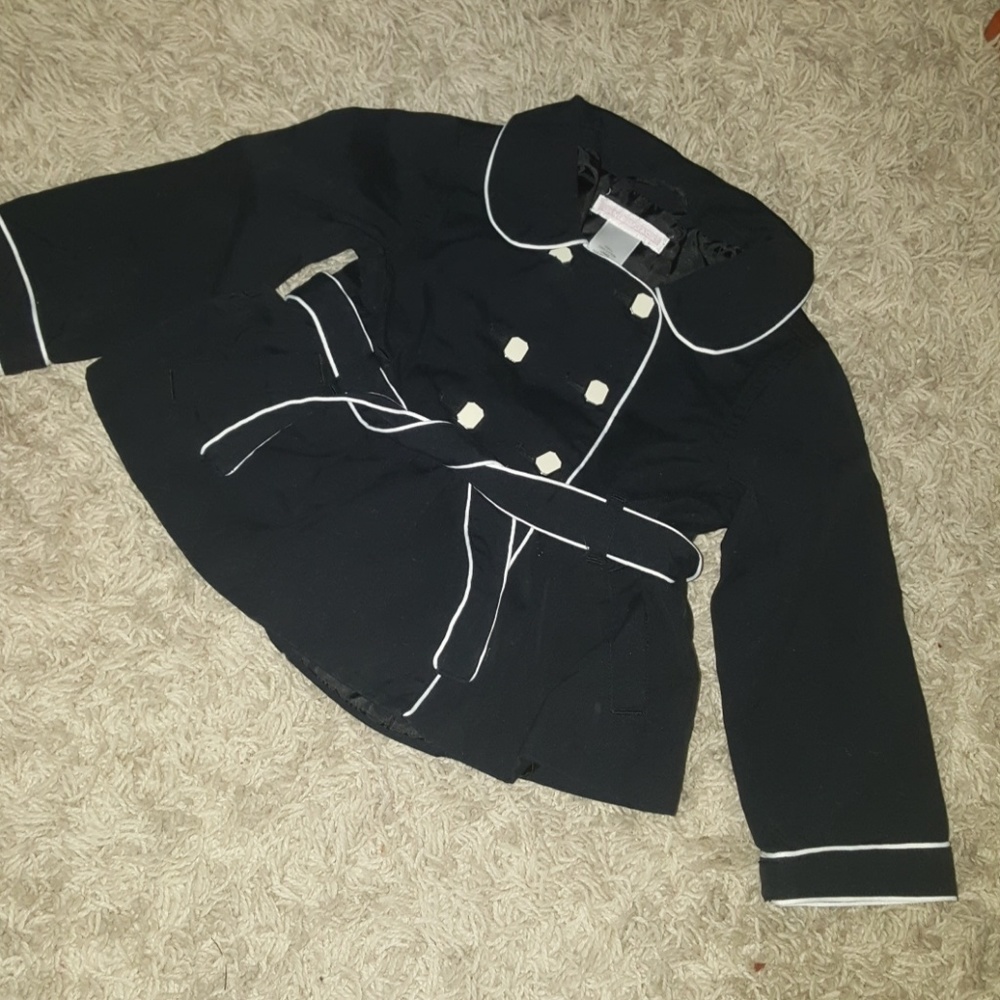 Janie and jack black trench coat 18 24 M Elegant ♡
